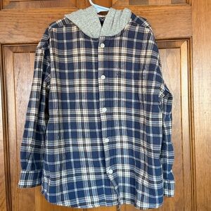 Kids Relaxed Hooded Flannel Shirt, M, Blue Ridge 

8156020010202